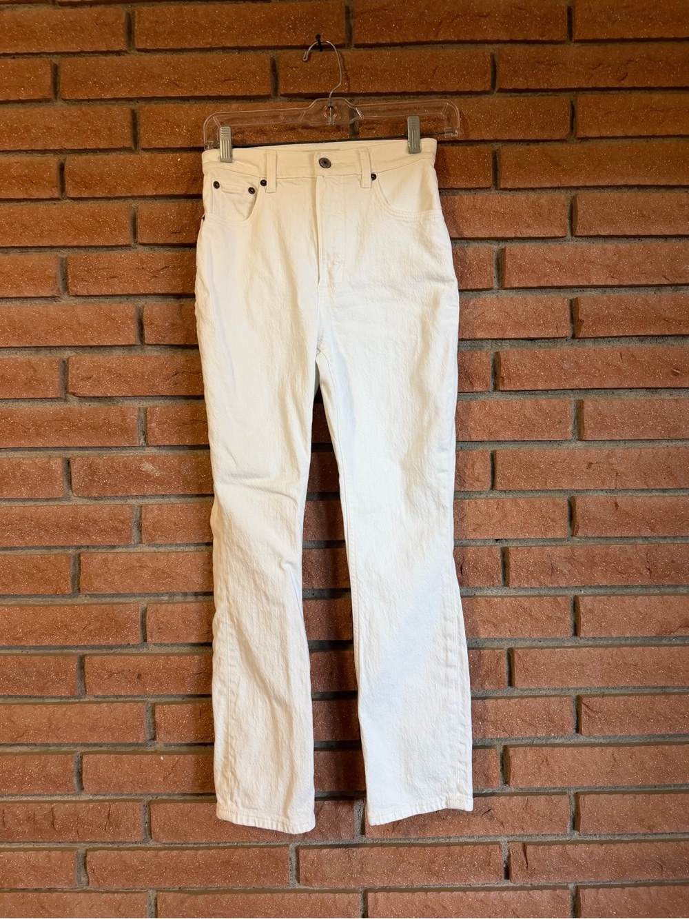 Abercrombie & Fitch White Ultra High-Rise Slim Straight Jeans